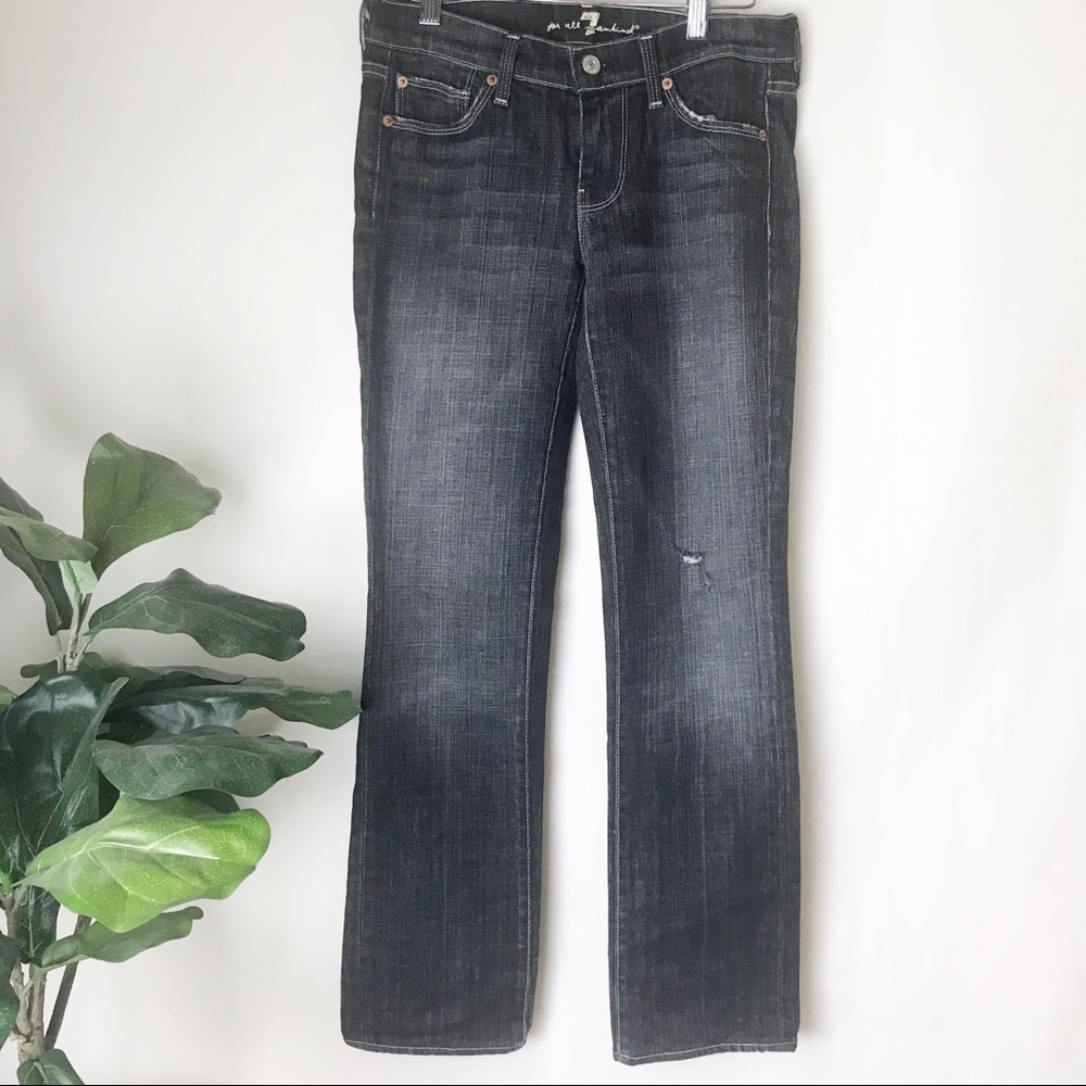 7 For All Mankind | black gray Straight Legs Jeans